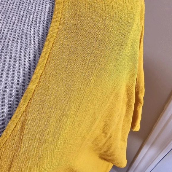 La Vie En Rose Aqua Swimwear Mustard Yellow Cover Up Dress Viscose size XXL - Picture 4 of 8